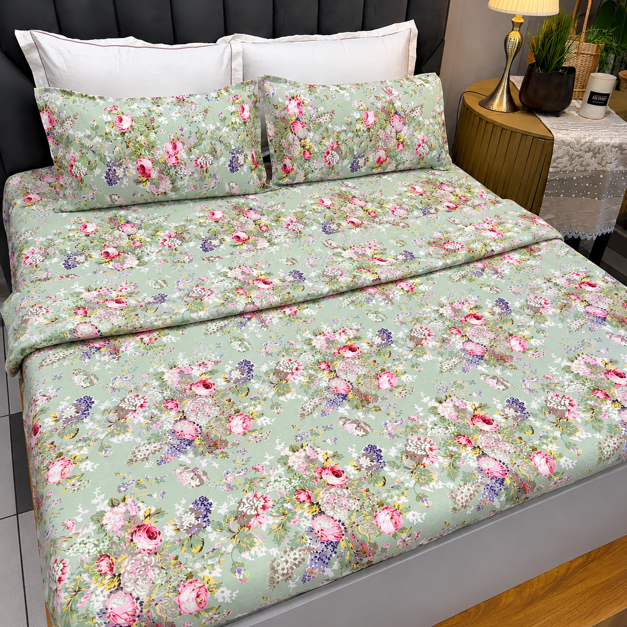 Victorian Floral Collection- Fitted Bedsheet & Dohar