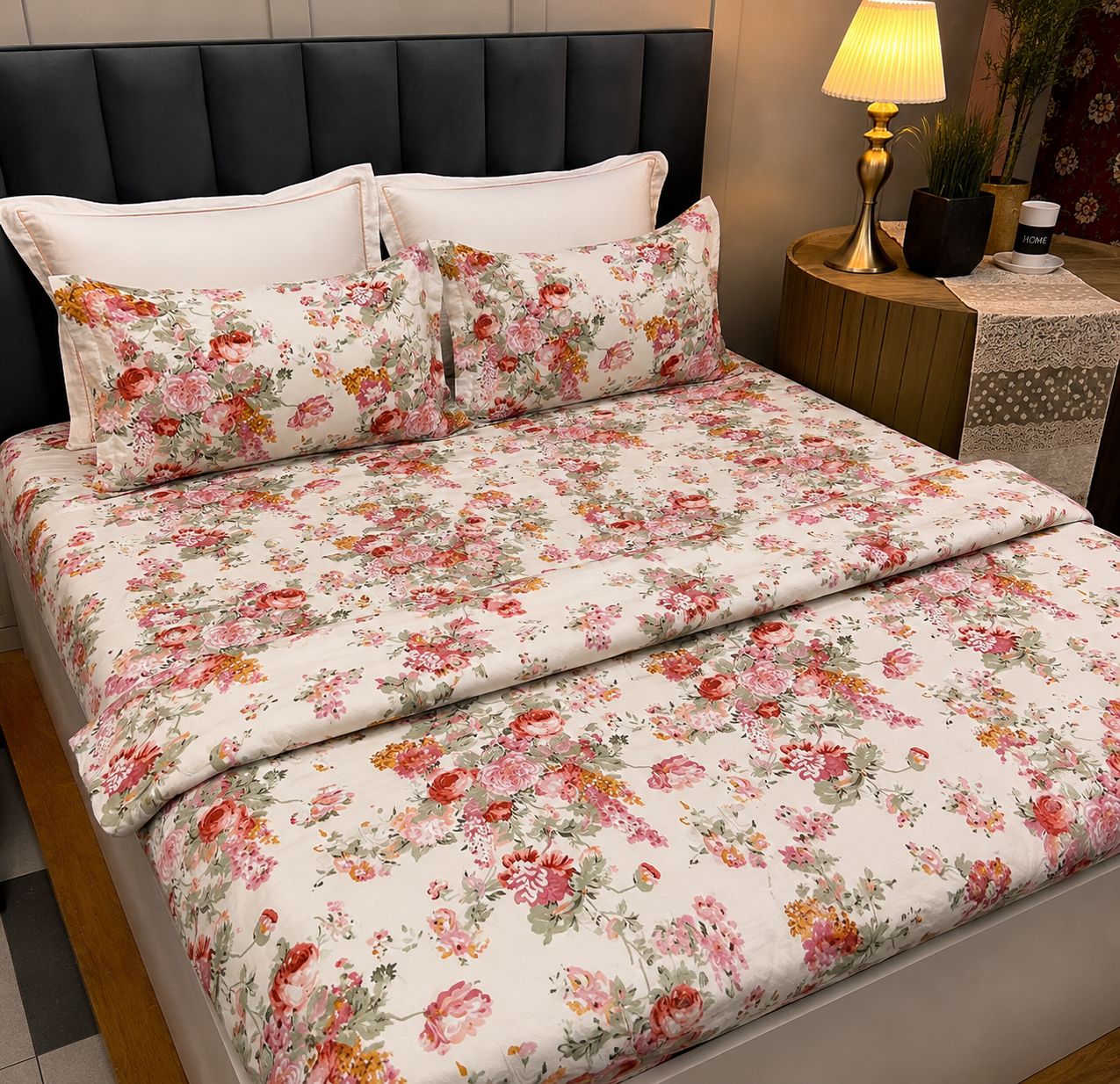 Victorian Floral Collection- Fitted Bedsheet & Dohar