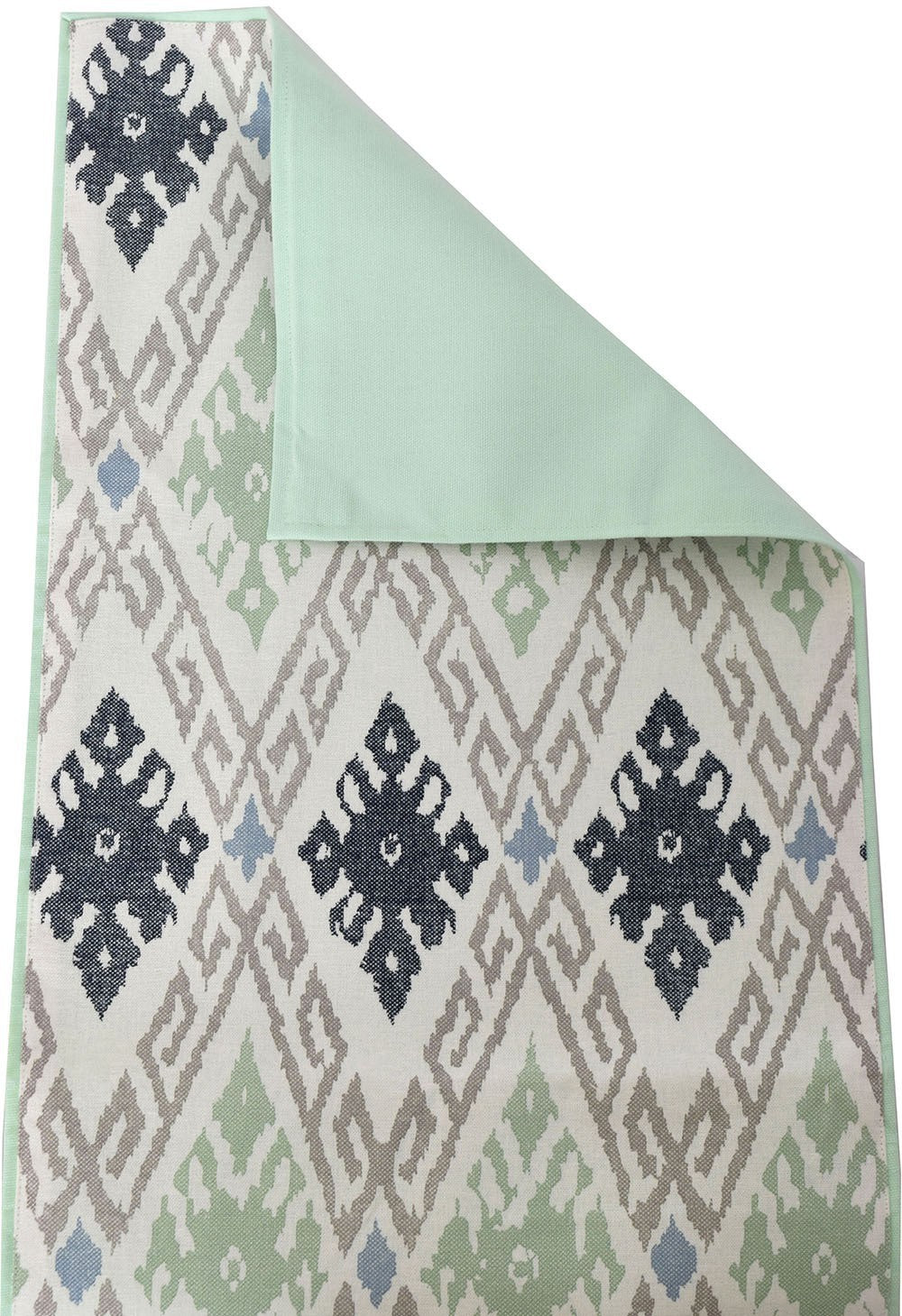 BILBERRY Furnishing By Preeti Grover White, Green 101.6 cm Table Runner (Cotton)