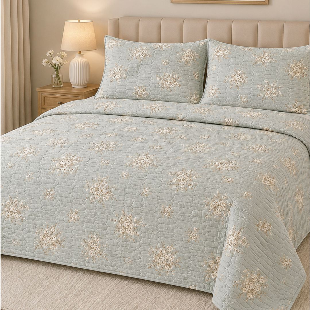 English Cottage Print Bedcover