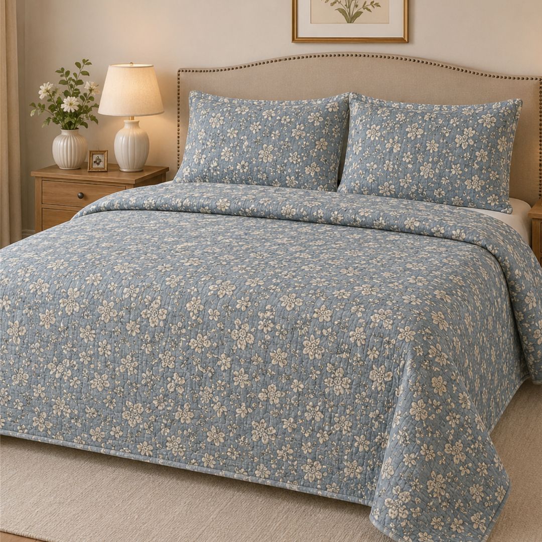 English Cottage Print Bedcover