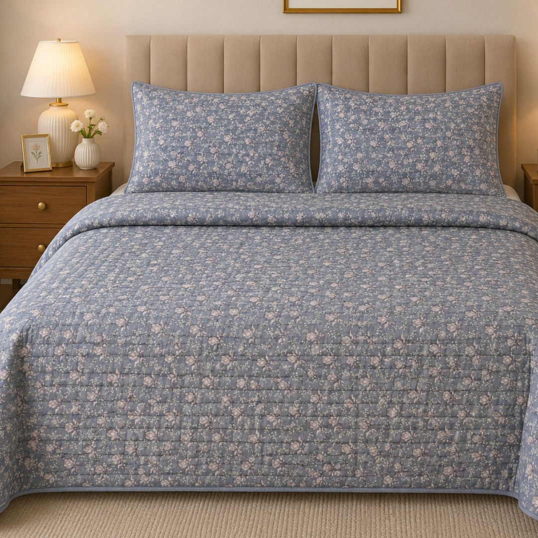 English Cottage Print Bedcover
