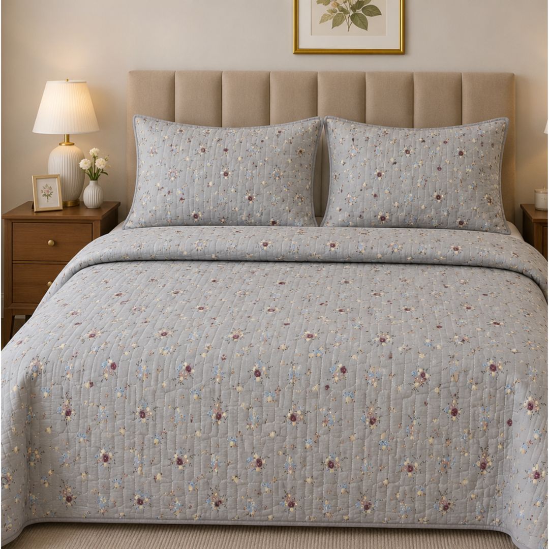 English Cottage Print Bedcover