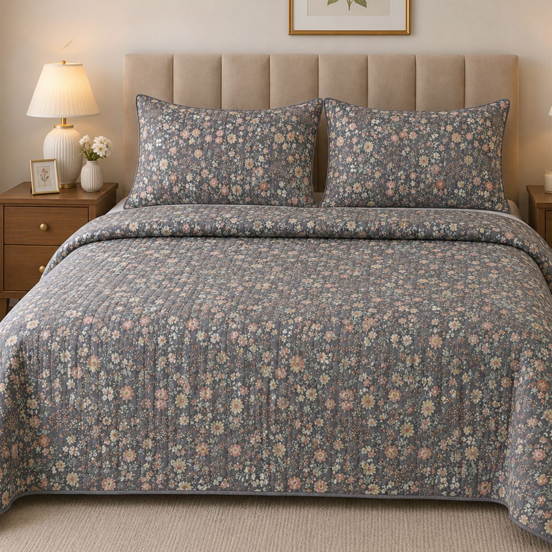 English Cottage Print Bedcover