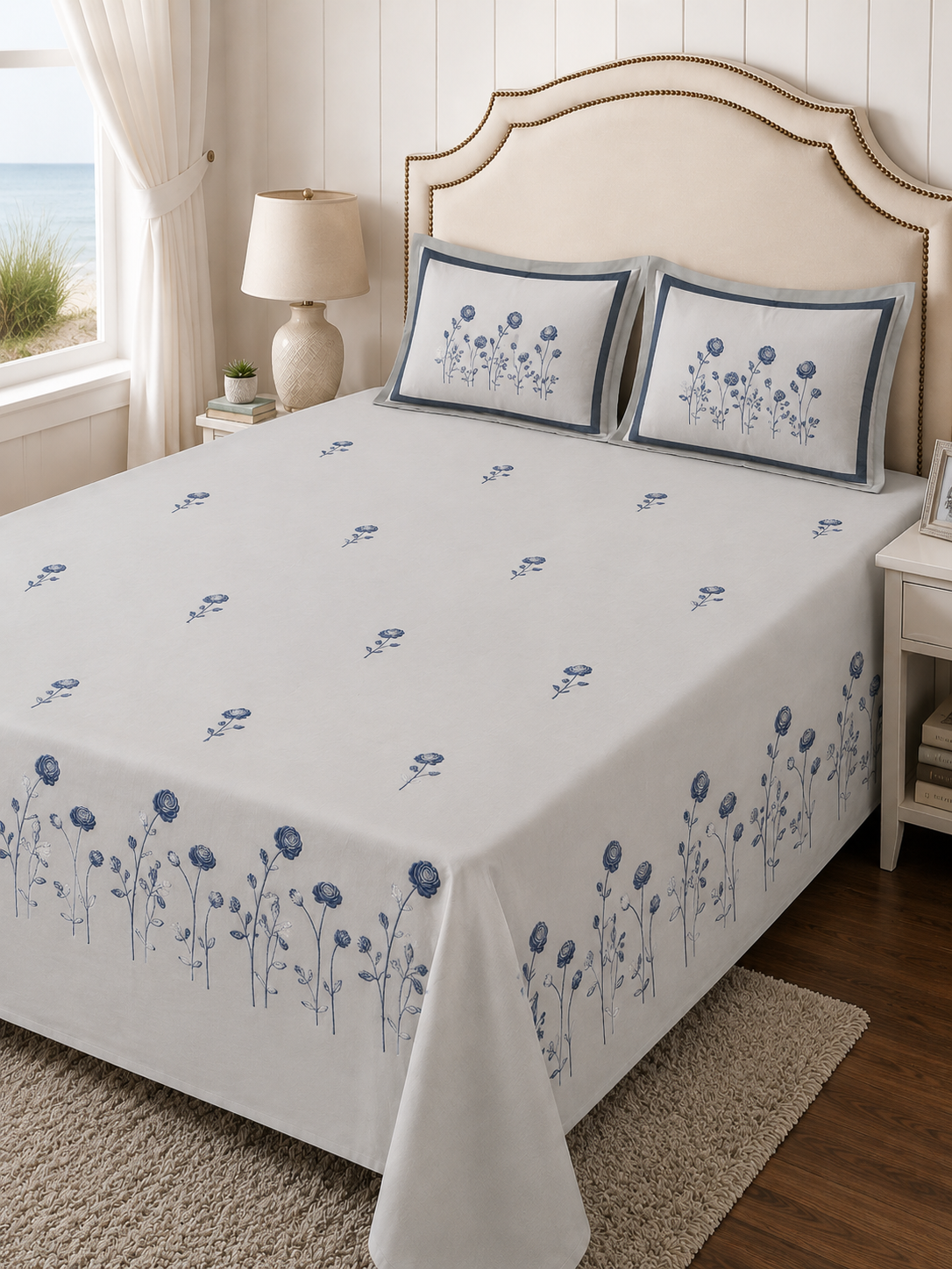 400TC Pure Cotton Embroidered Bedsheet Set