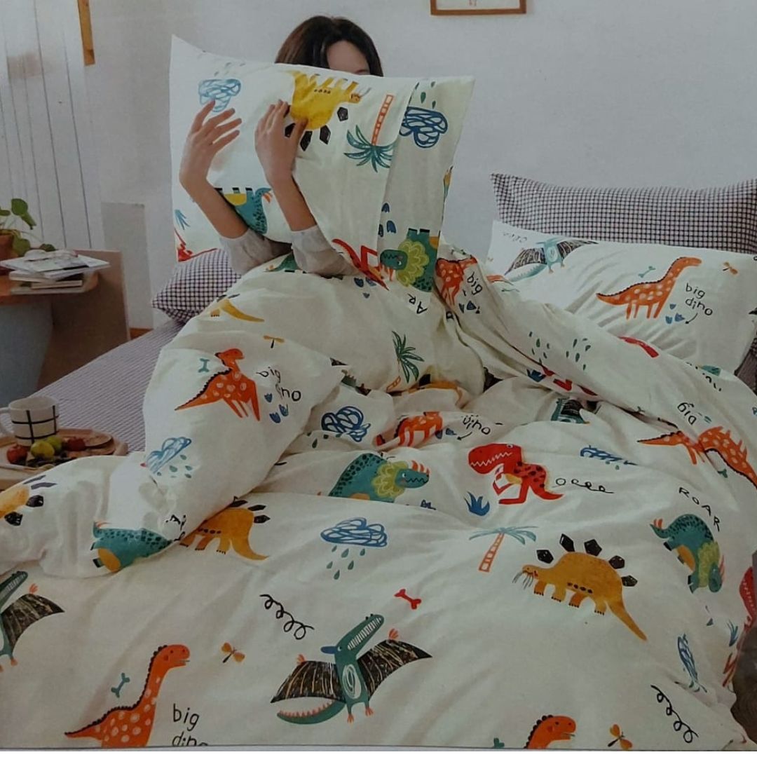 Cute Characters Printed Pure Cotton Bedsheet Set