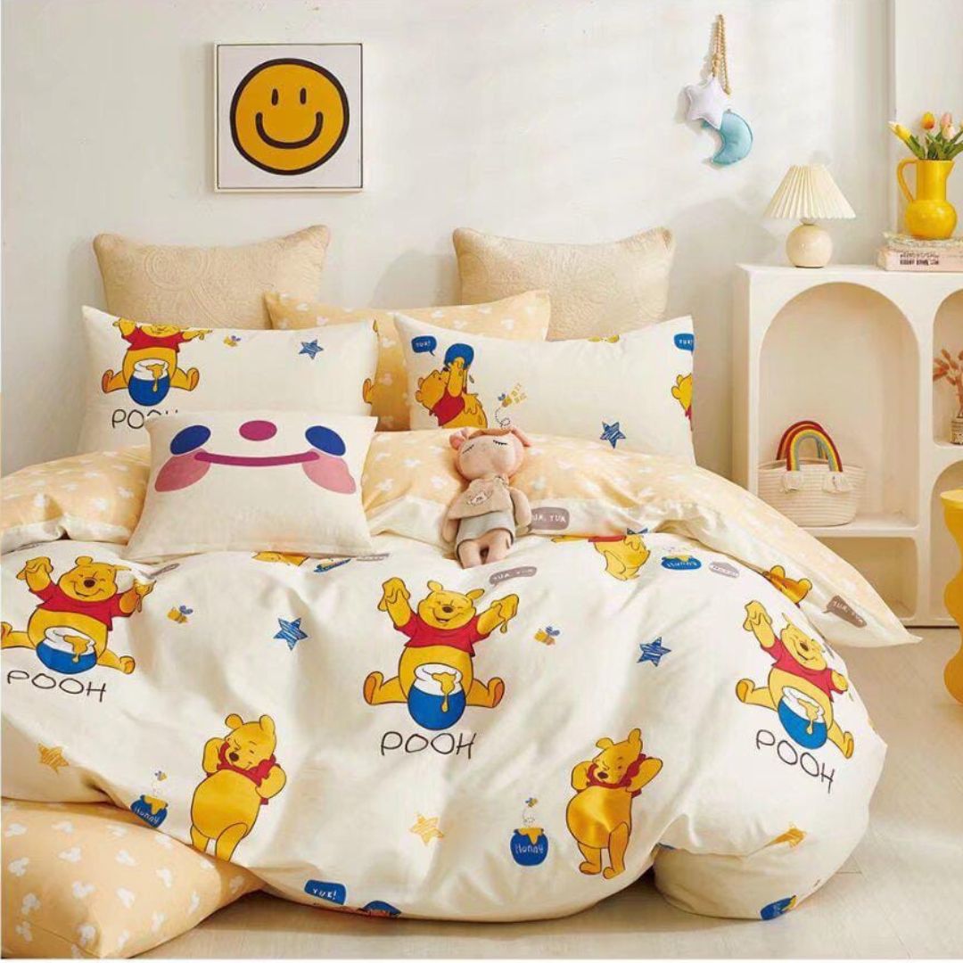 Cute Characters Printed Pure Cotton Bedsheet Set