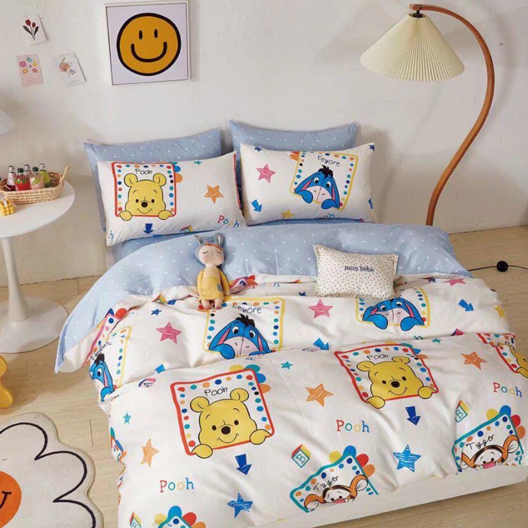 Cute Characters Printed Pure Cotton Bedsheet Set