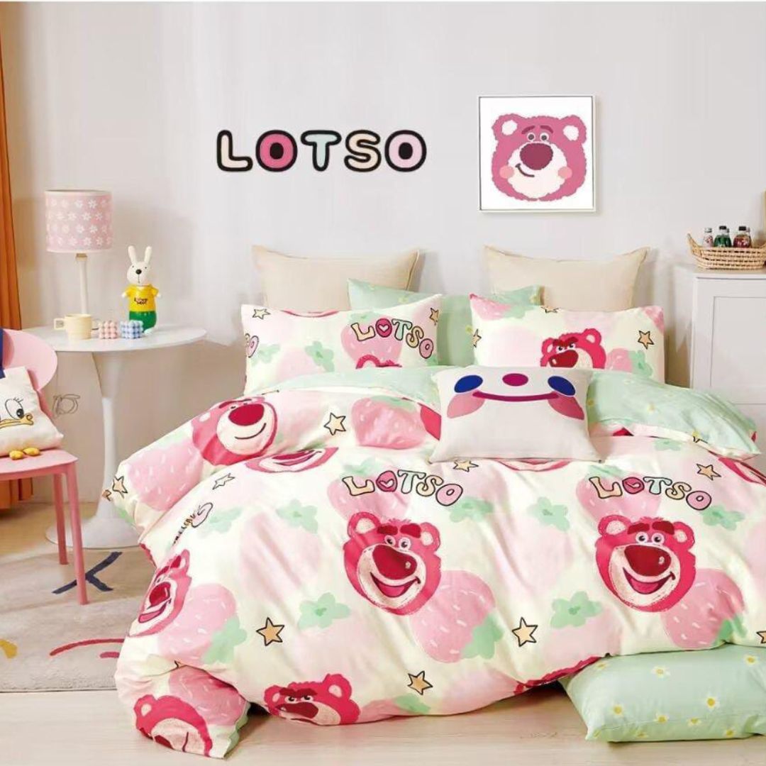 Cute Characters Printed Pure Cotton Bedsheet Set