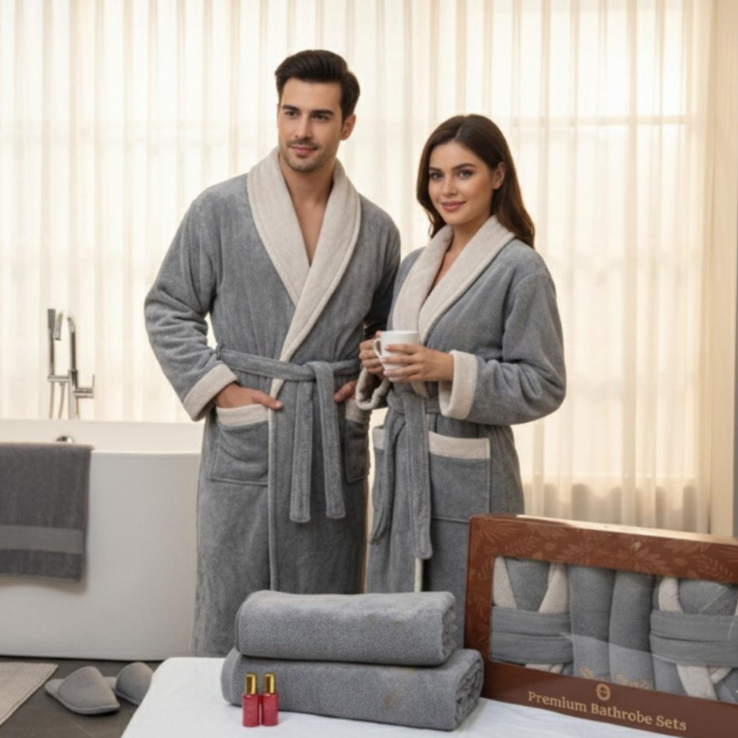 Luxury Couple 8-Piece Bathrobe Set