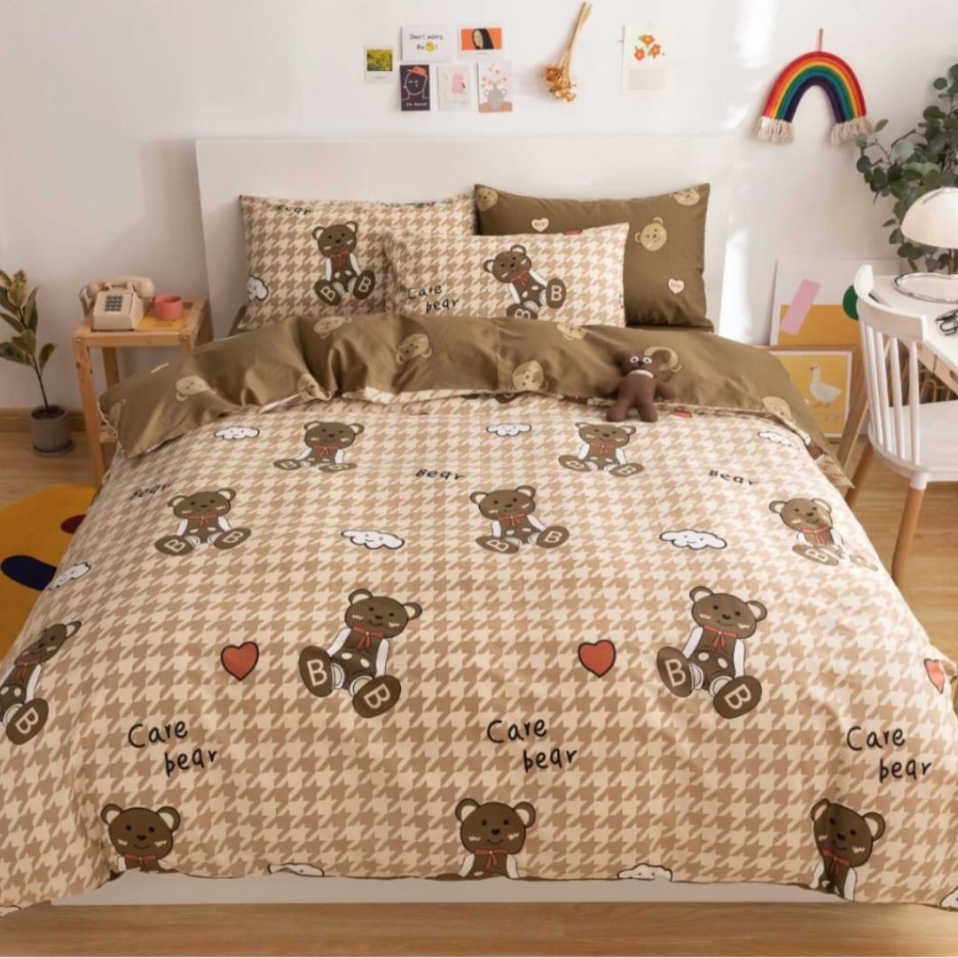 Cute Characters Printed Pure Cotton Bedsheet Set