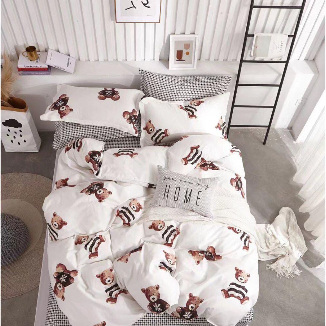 Cute Characters Printed Pure Cotton Bedsheet Set