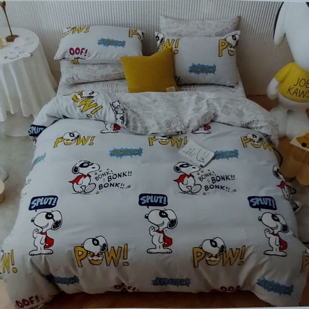Cute Characters Printed Pure Cotton Bedsheet Set