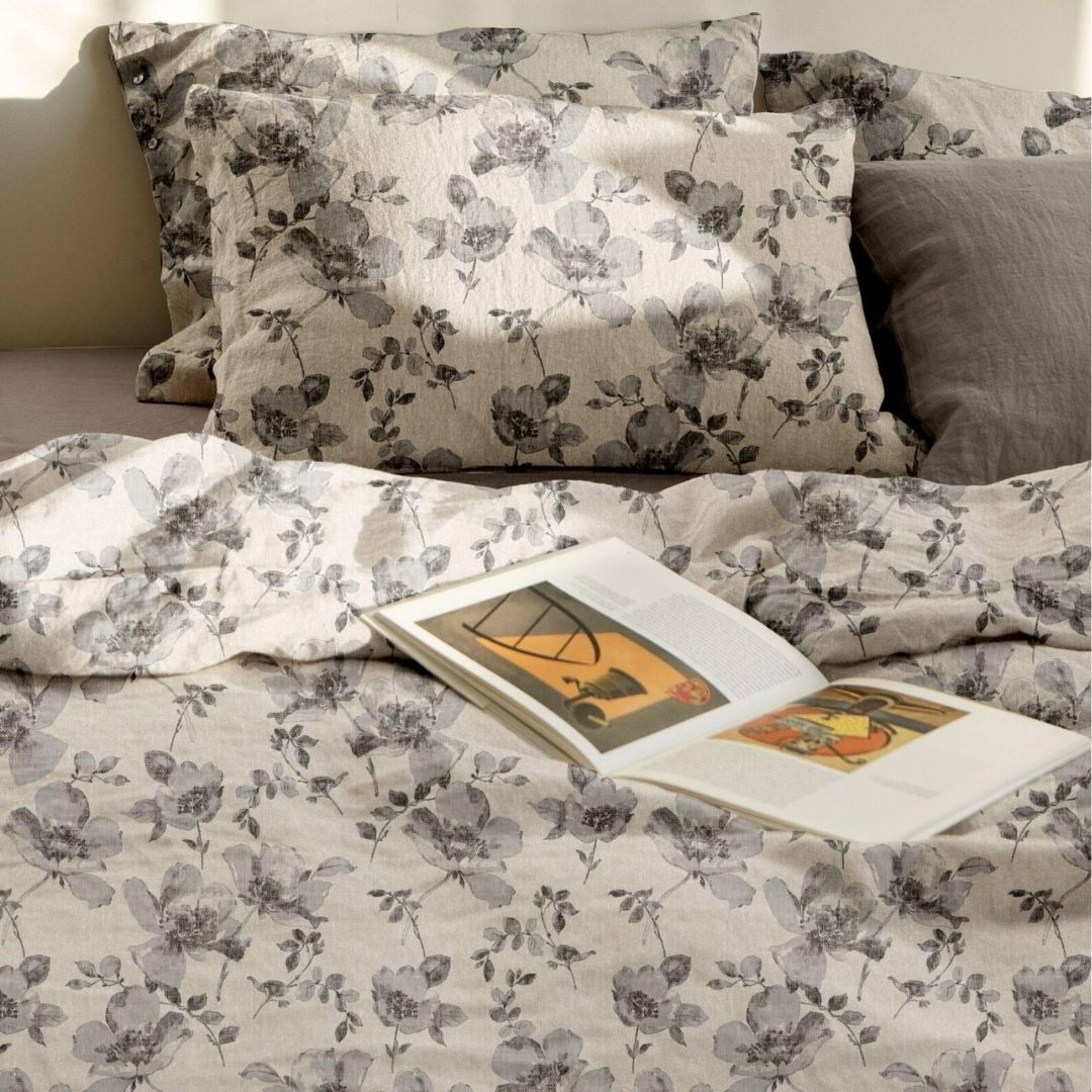 French Toile Inspired King Size Bedsheet – Earthy Neutral Collection