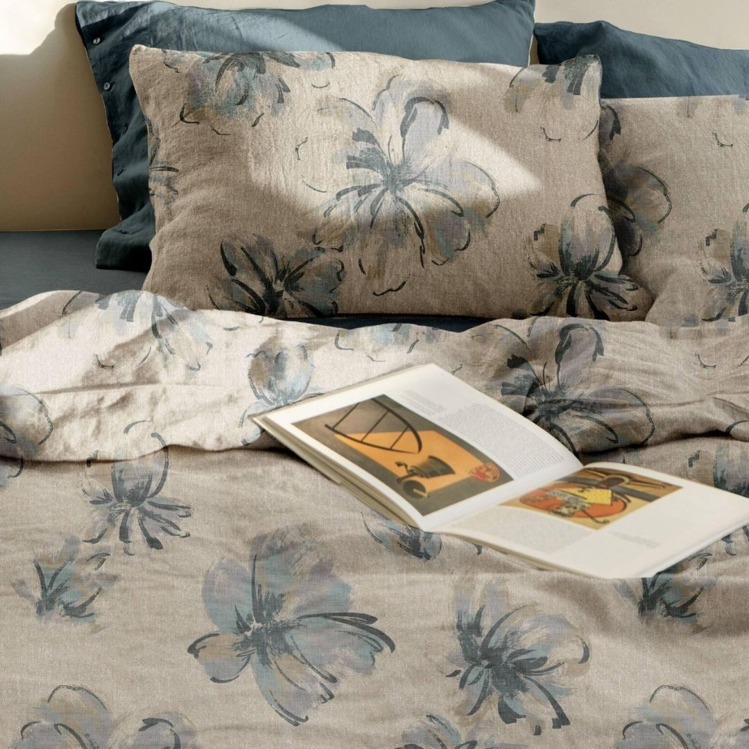 French Toile Inspired King Size Bedsheet – Earthy Neutral Collection