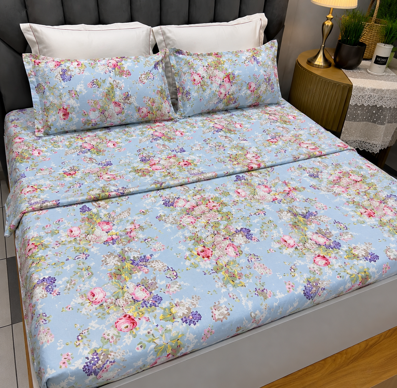 Victorian Floral Collection- Fitted Bedsheet & Dohar