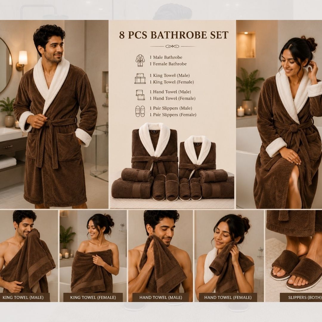 Luxury Couple 8-Piece Bathrobe Set