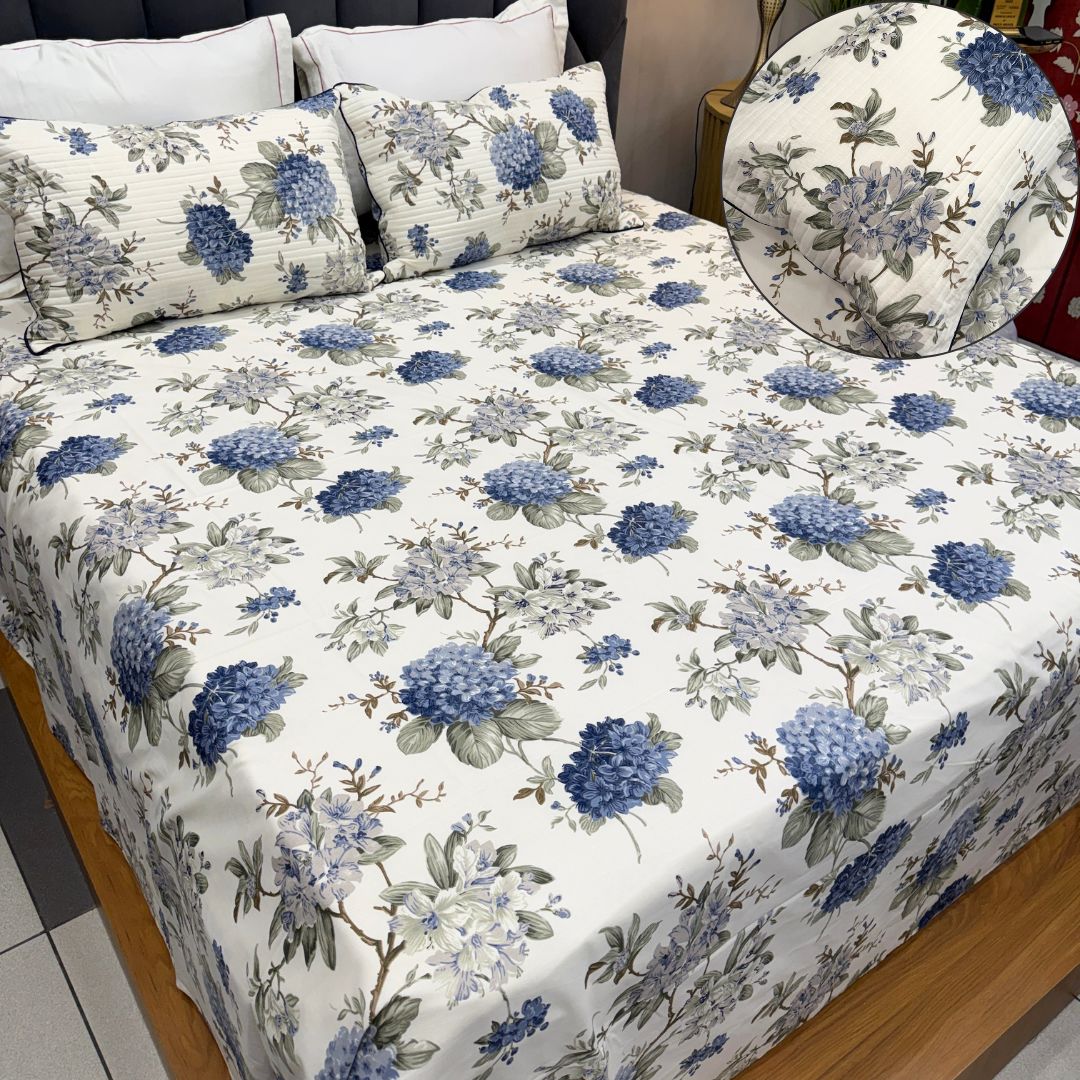 Vintage Floral Prints King Size Bedsheet Set