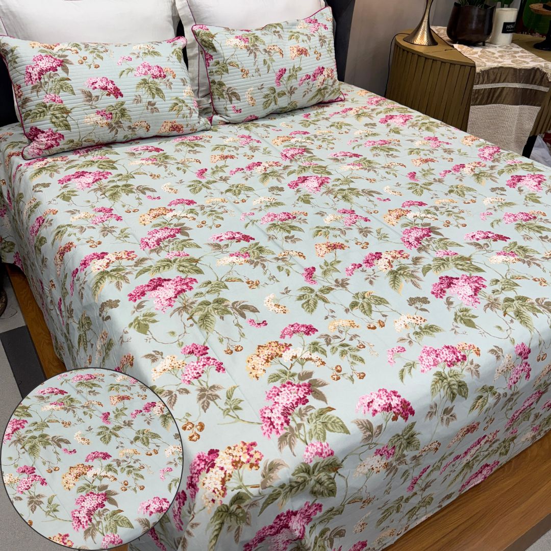 Vintage Floral Prints King Size Bedsheet Set