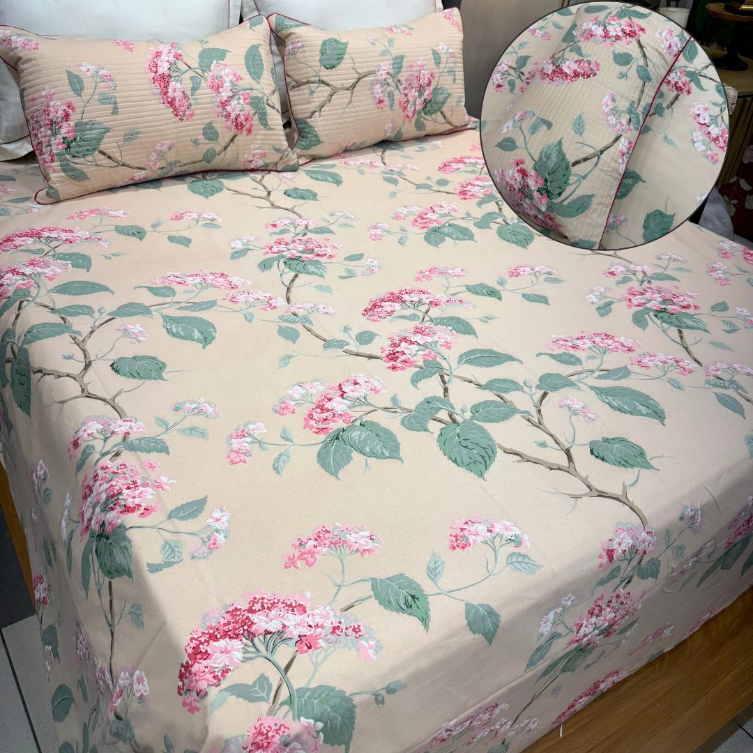 Vintage Floral Prints King Size Bedsheet Set