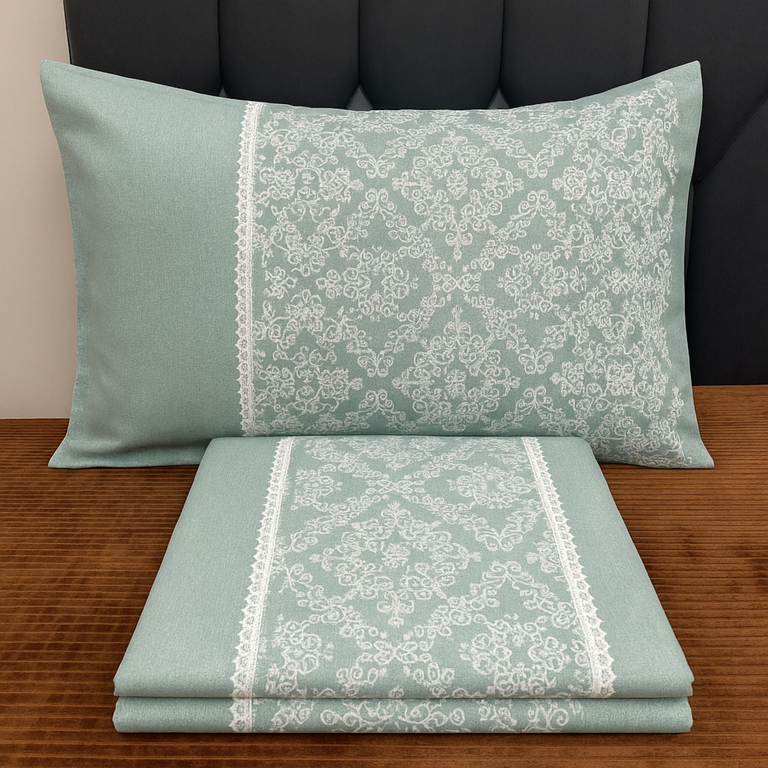 Slub Cotton Embroidered Minimalistic Bedcovers