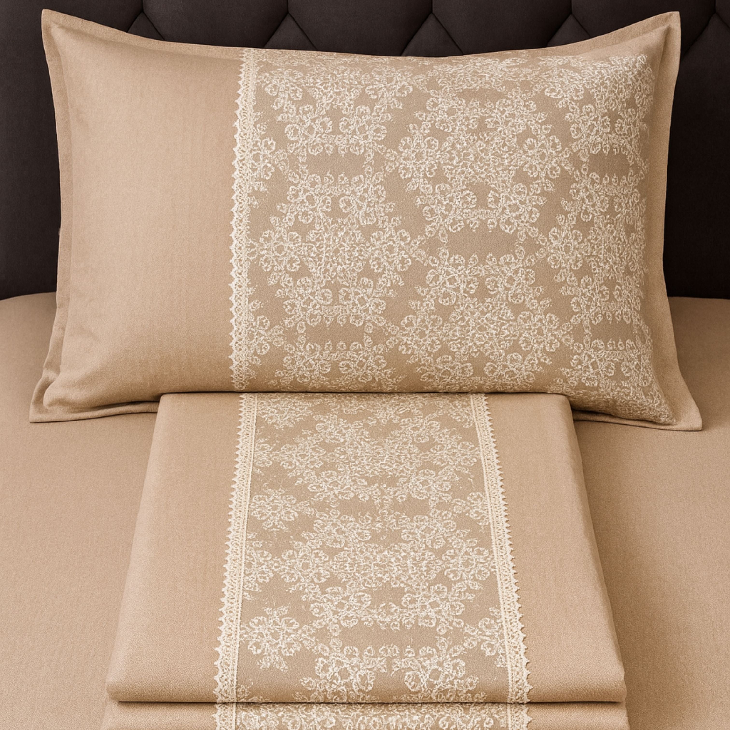 Slub Cotton Embroidered Minimalistic Bedcovers