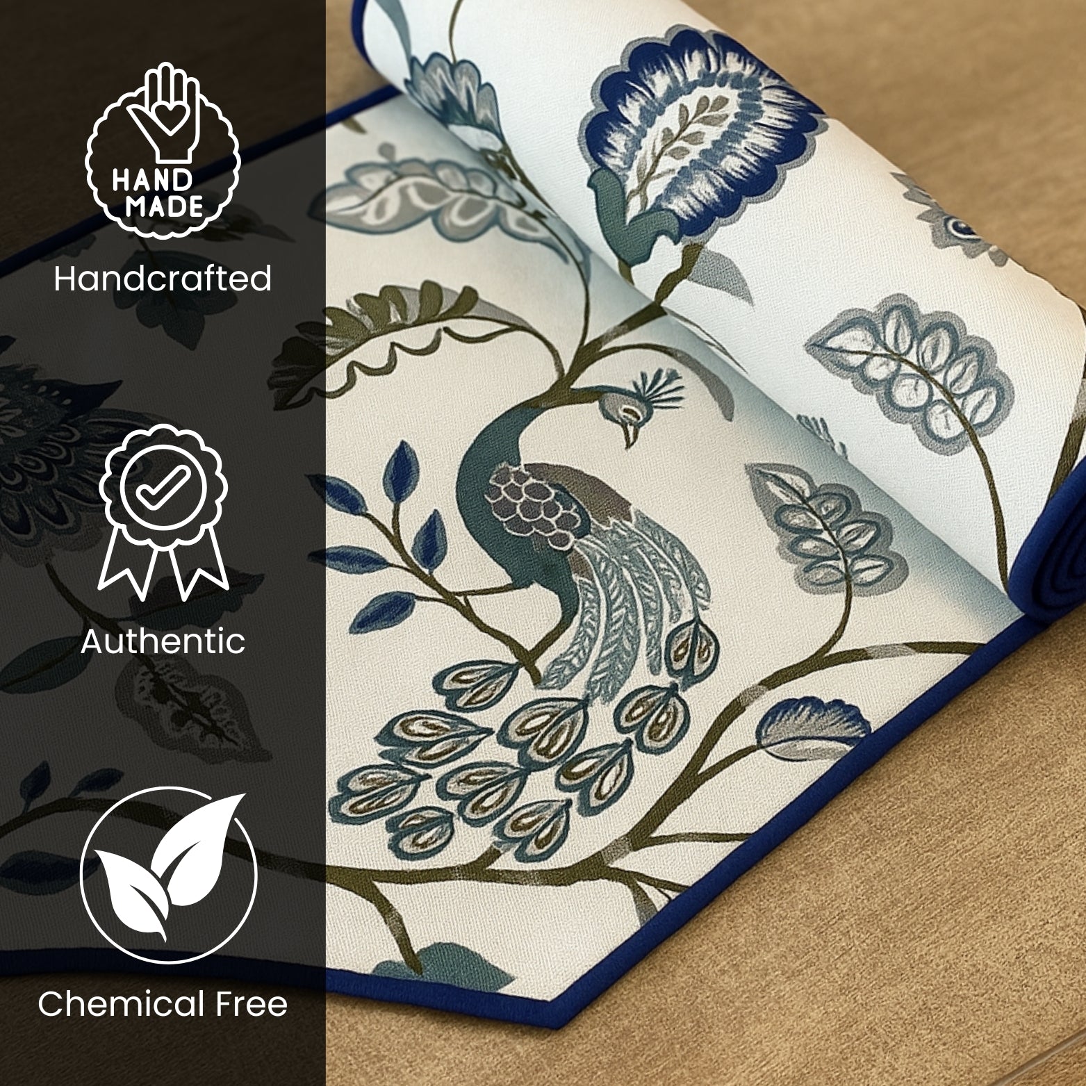 Printed Anti Skid Table Runner for Dining / Center Table Suitable for 4 Seater & 6 Seater