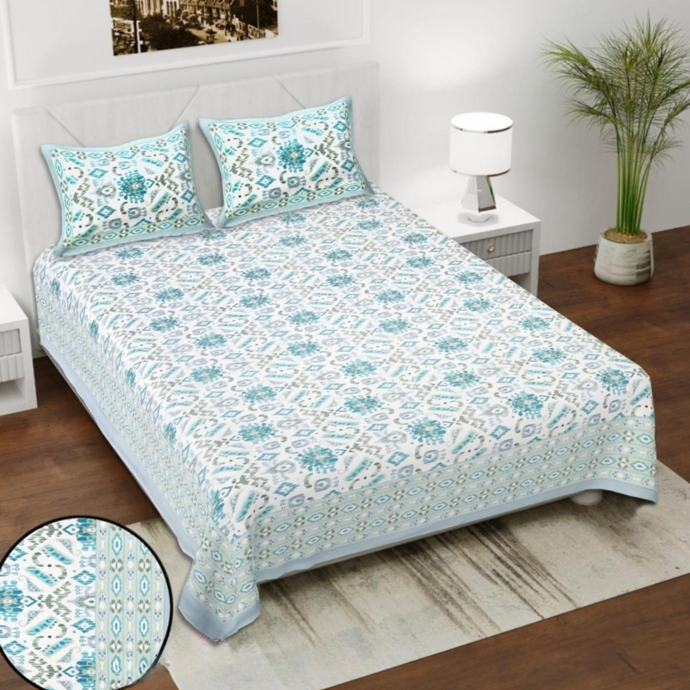 Premium Ikkat Cotton Bedsheets