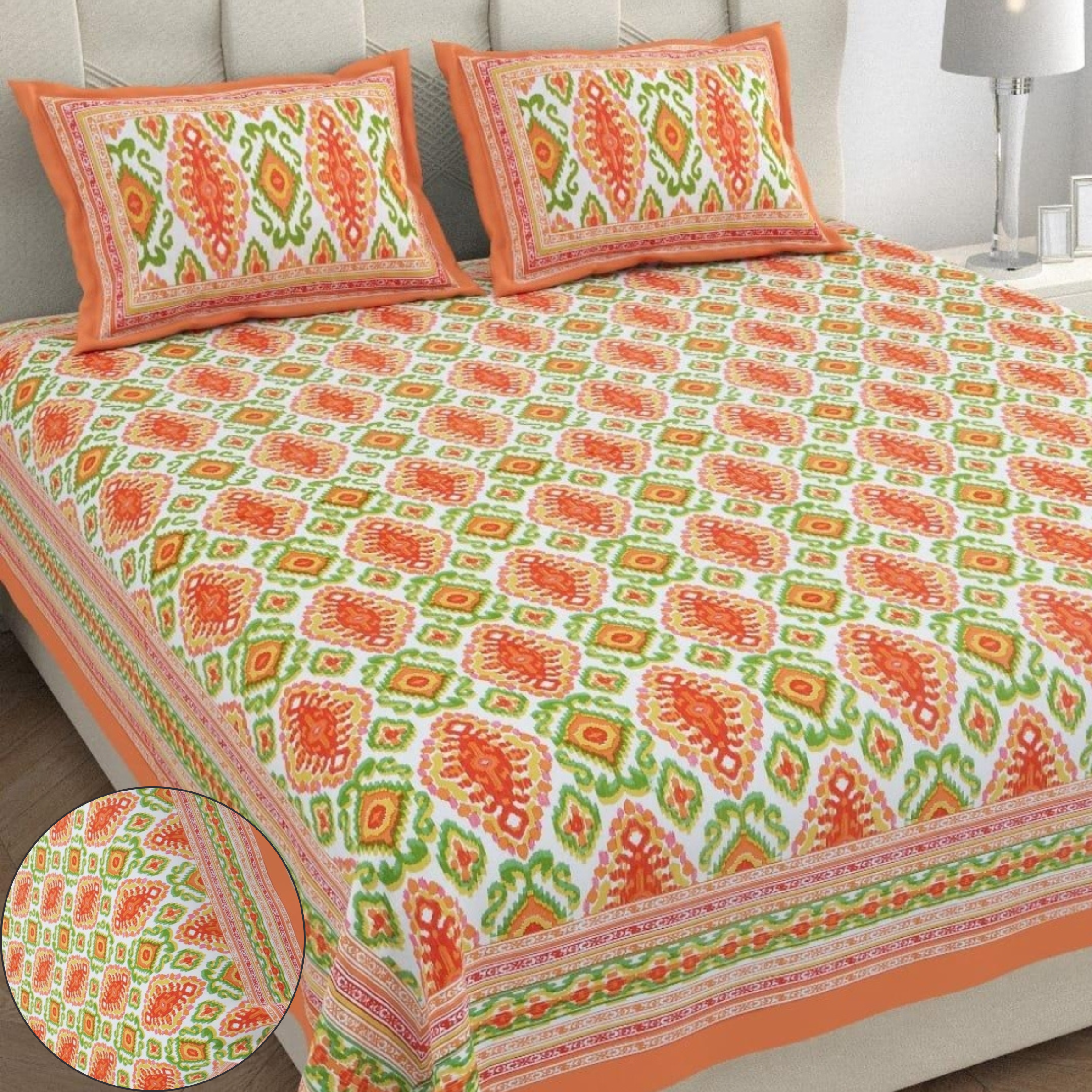 Premium Ikkat Cotton Bedsheets