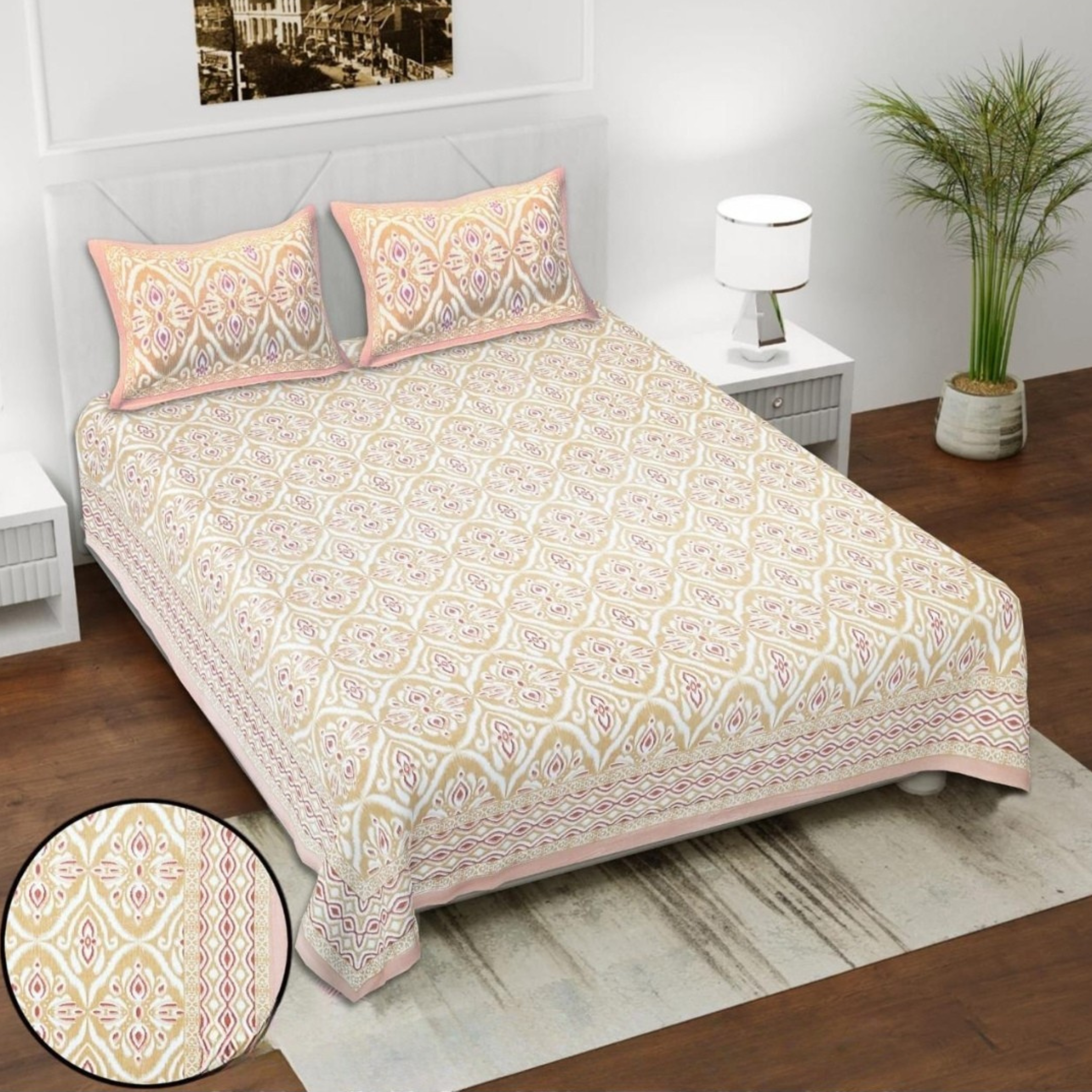 Premium Ikkat Cotton Bedsheets