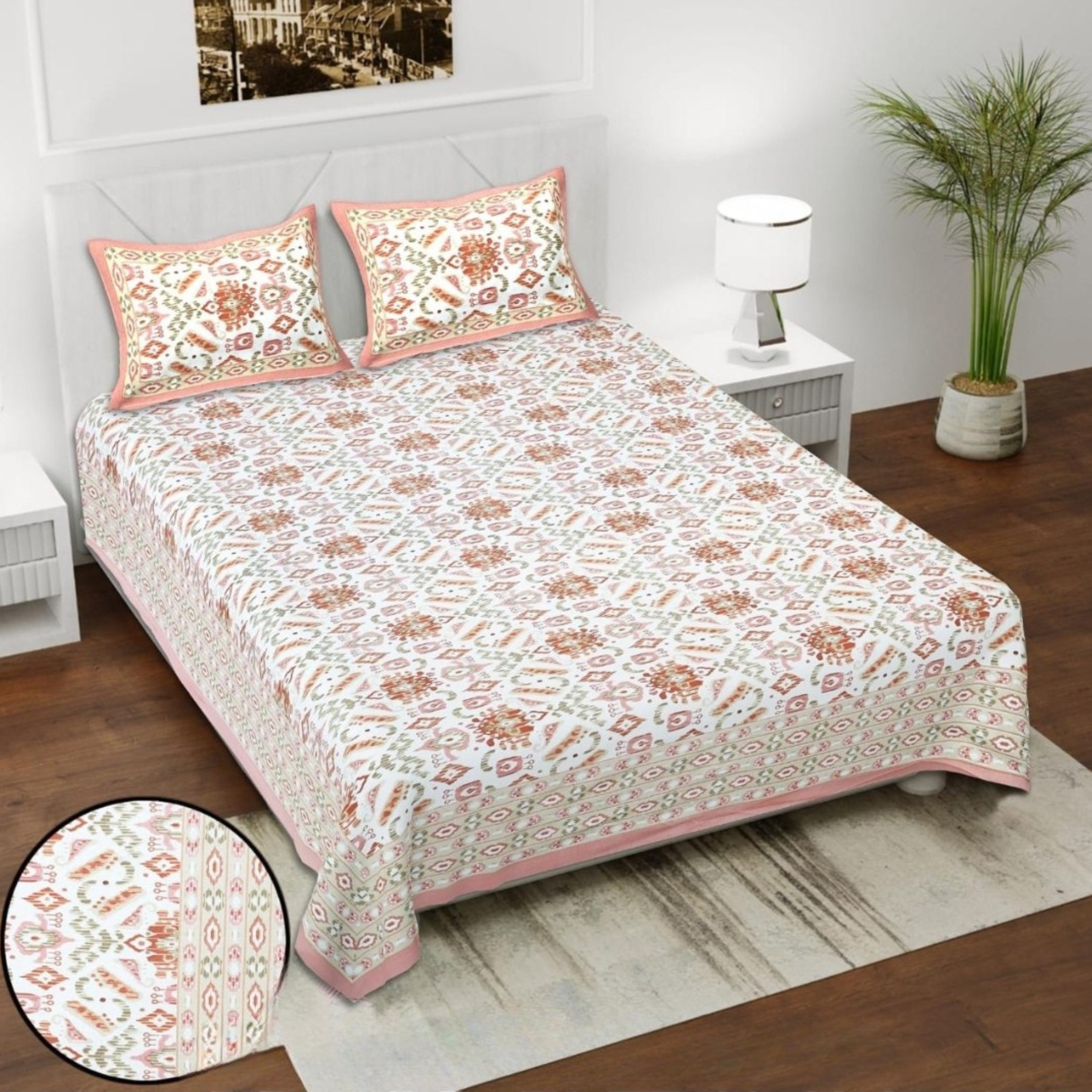 Premium Ikkat Cotton Bedsheets