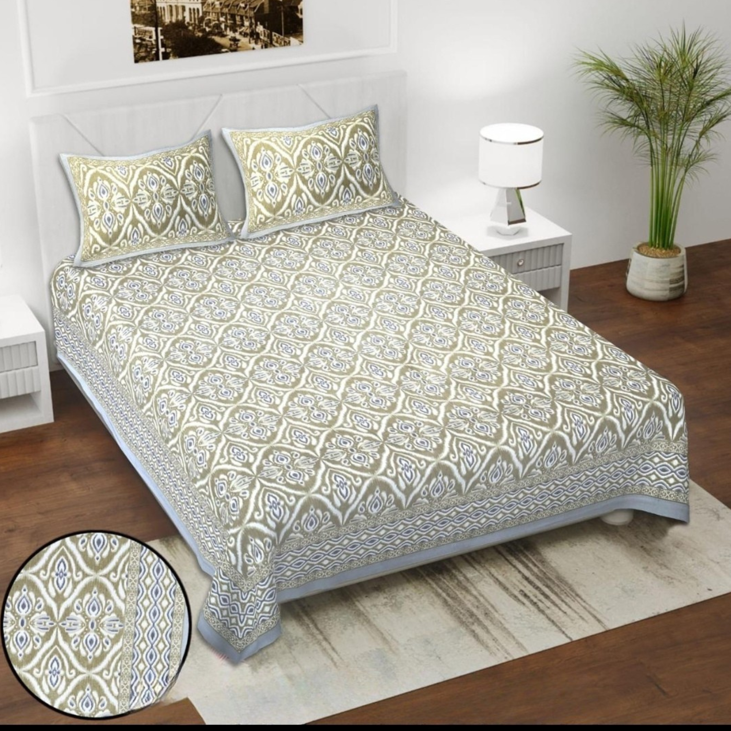 Premium Ikkat Cotton Bedsheets