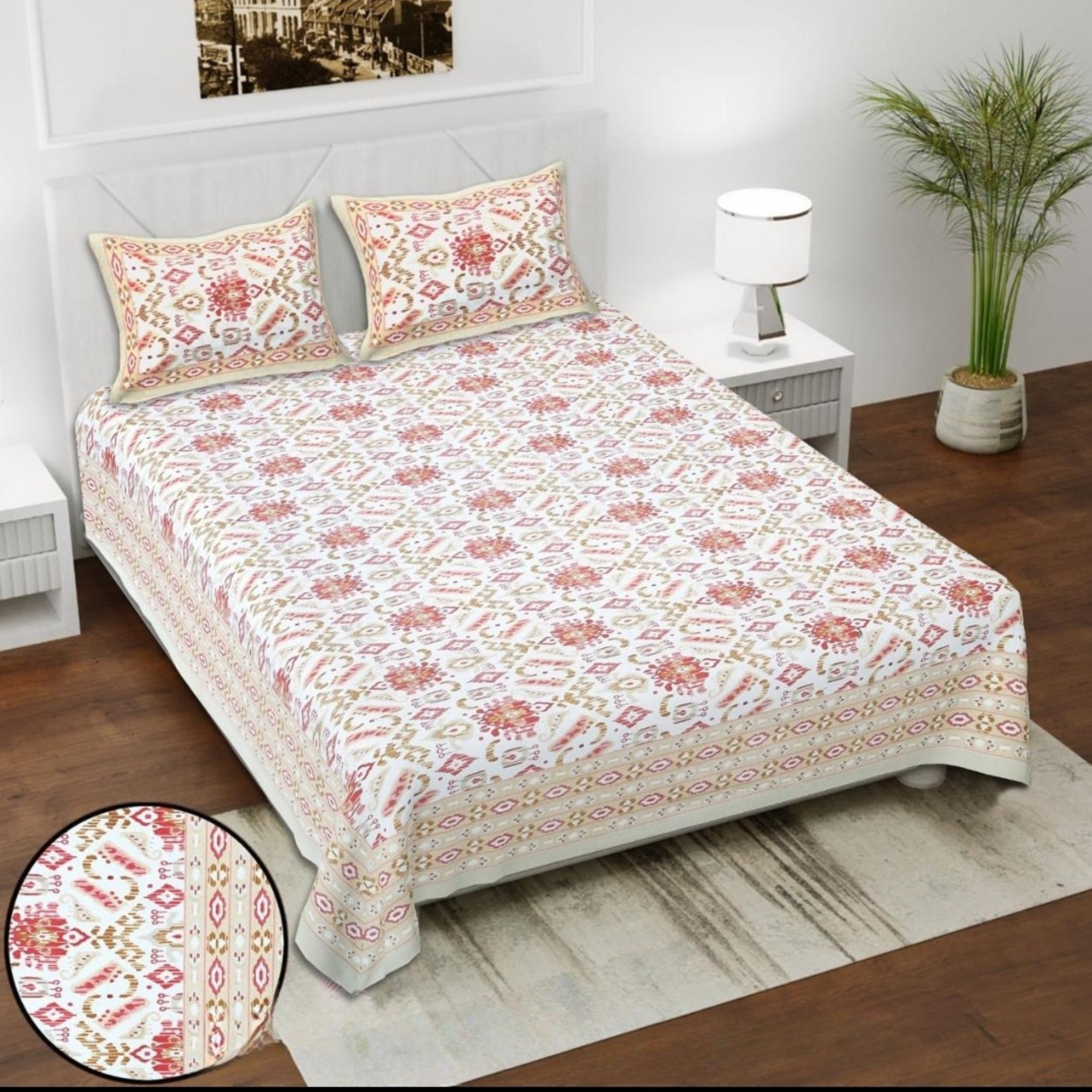 Premium Ikkat Cotton Bedsheets