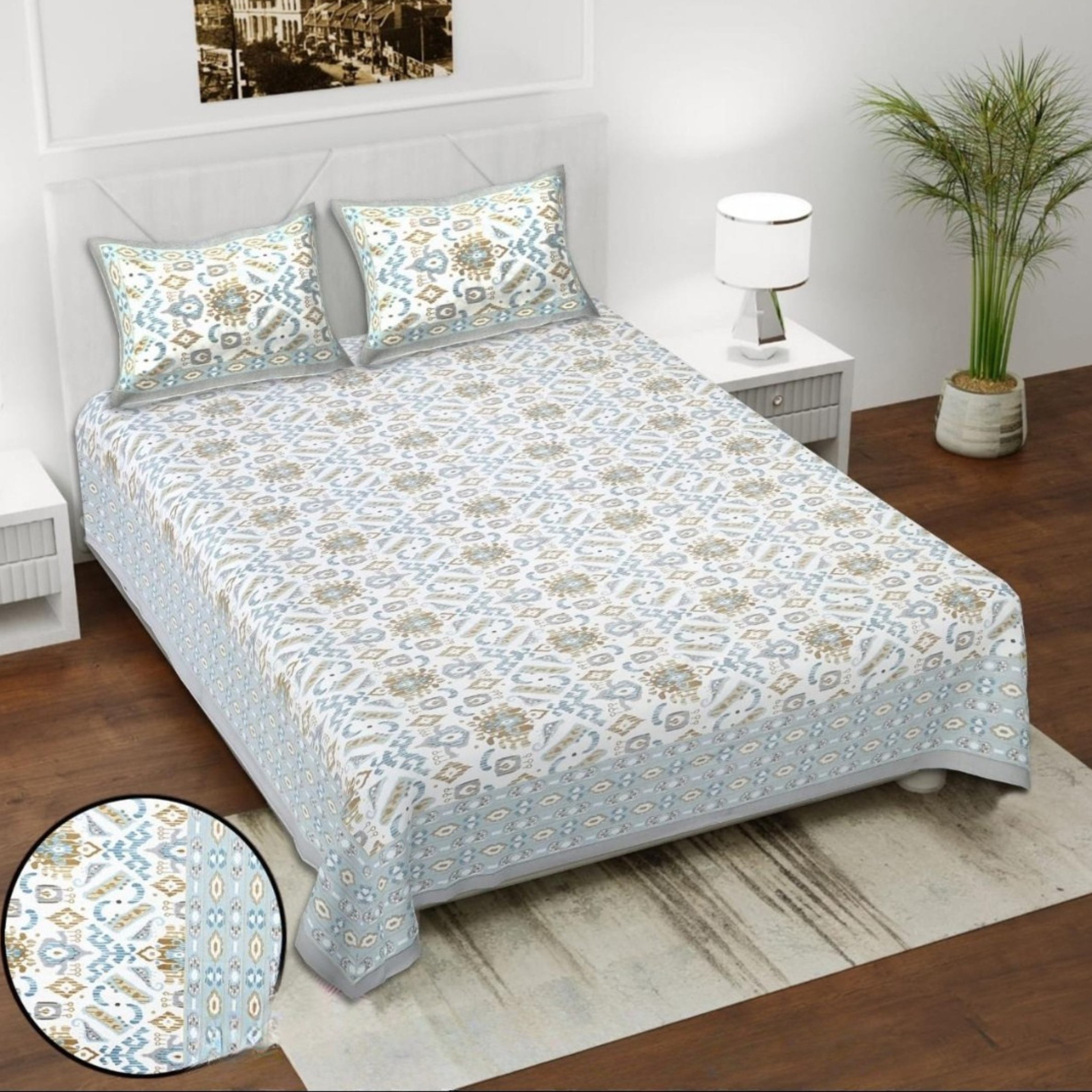 Premium Ikkat Cotton Bedsheets