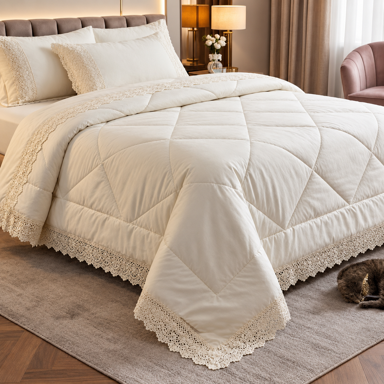 Turkish Style Lace AC Comforter Set