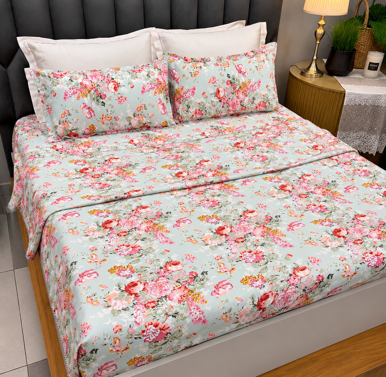 Victorian Floral Collection- Fitted Bedsheet & Dohar
