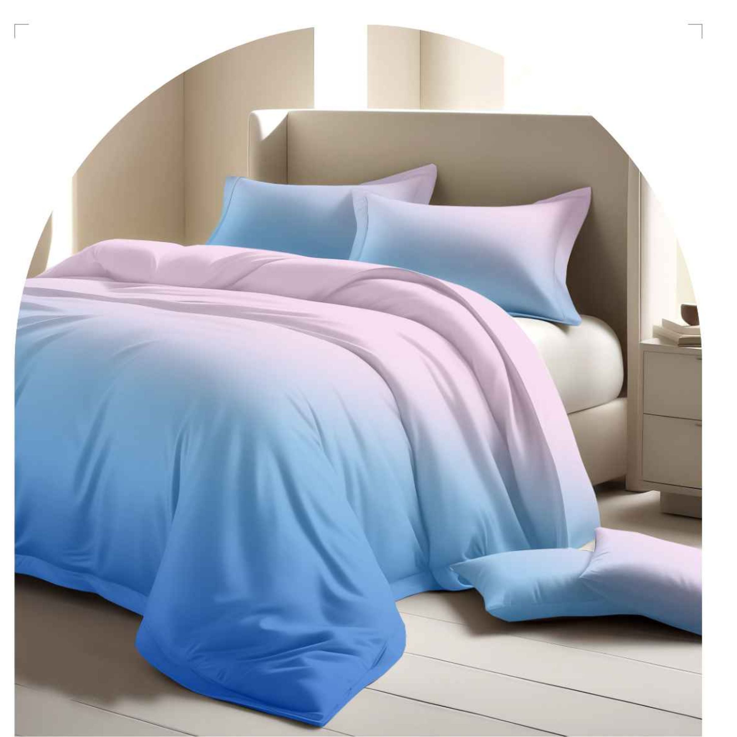 Nature Inspired Ombre Shaded King Size Bedsheet – 250 TC Pure Cotton