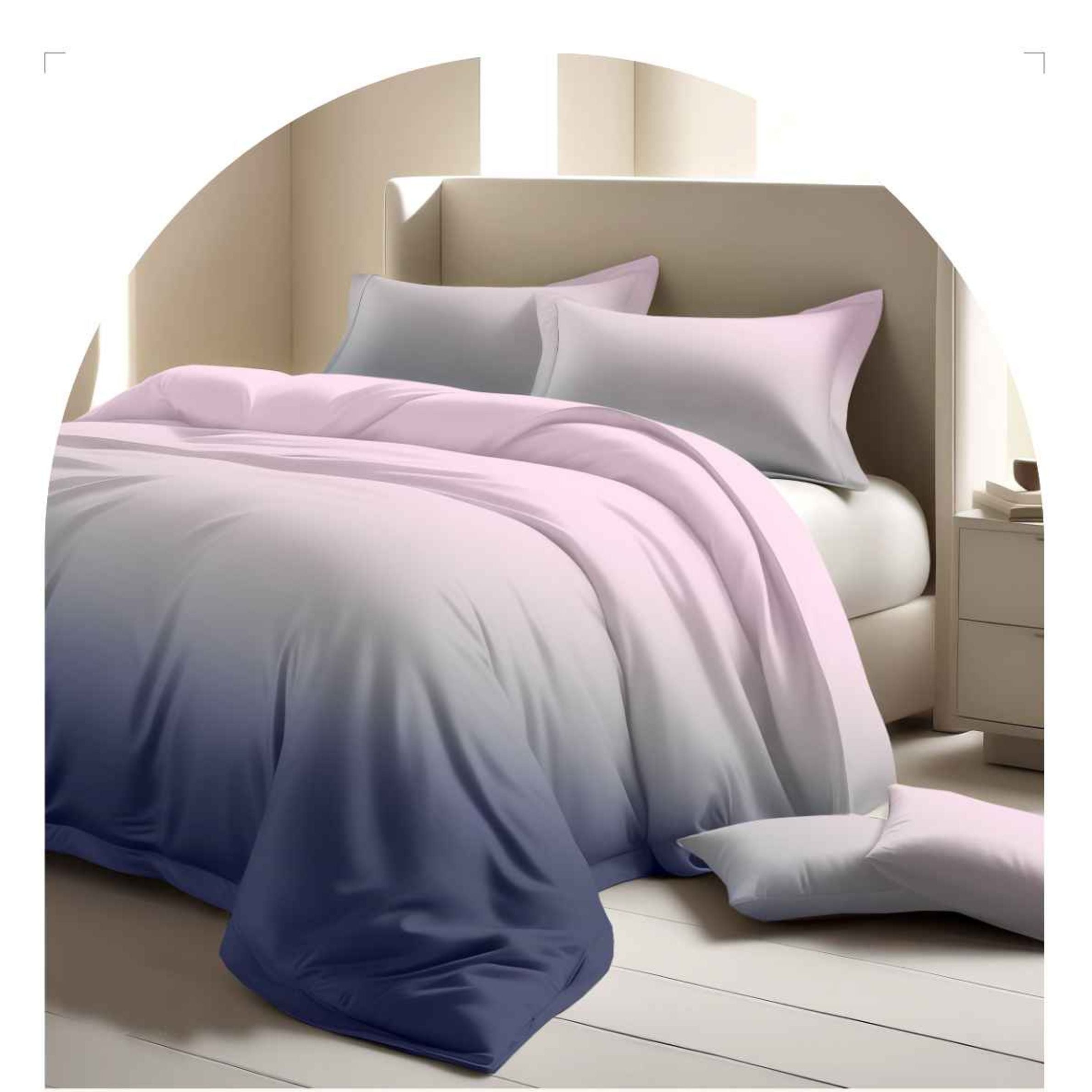 Nature Inspired Ombre Shaded King Size Bedsheet – 250 TC Pure Cotton