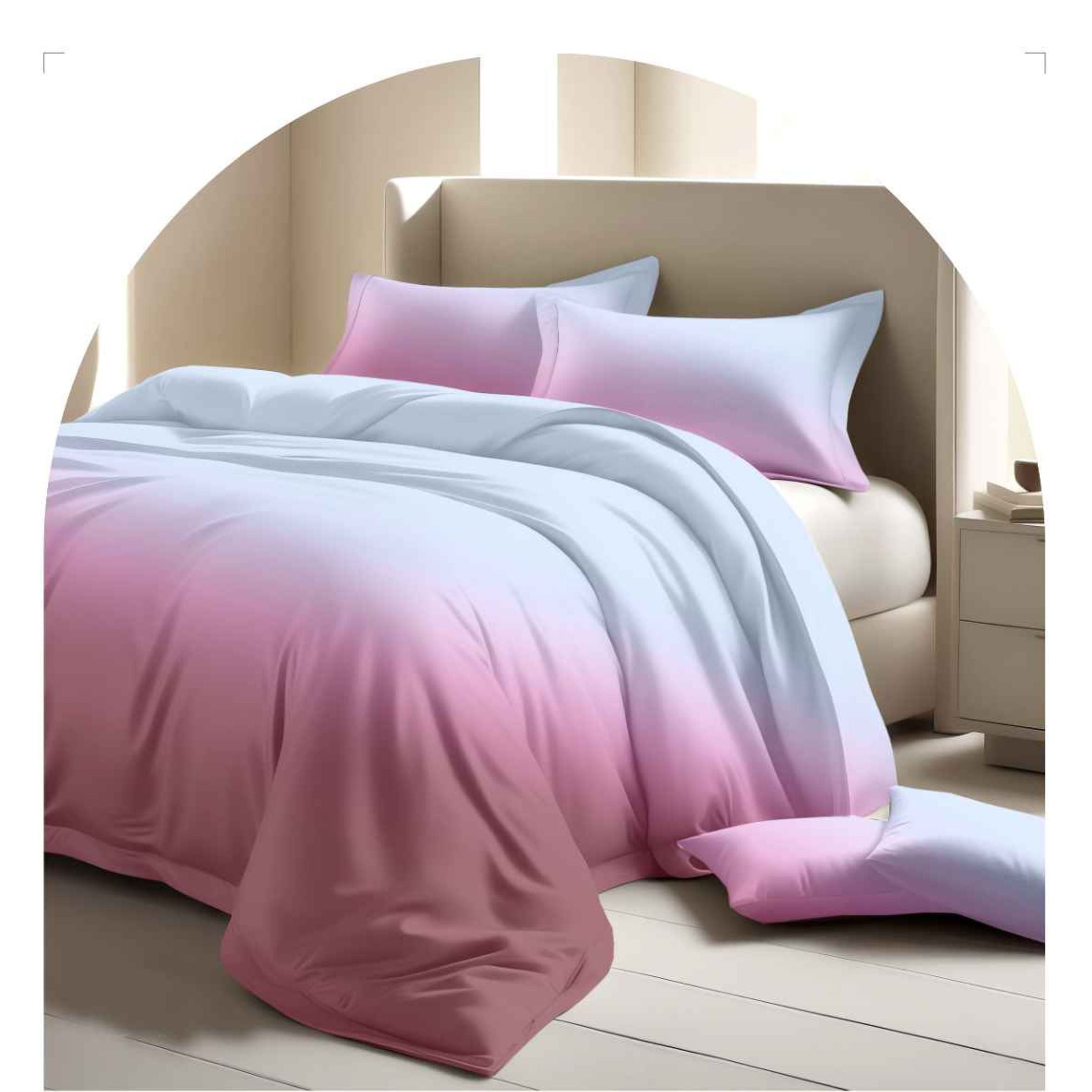 Nature Inspired Ombre Shaded King Size Bedsheet – 250 TC Pure Cotton