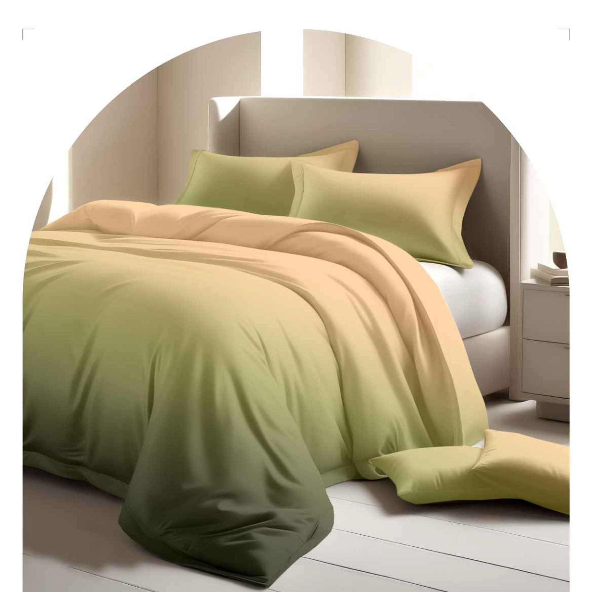 Nature Inspired Ombre Shaded King Size Bedsheet – 250 TC Pure Cotton