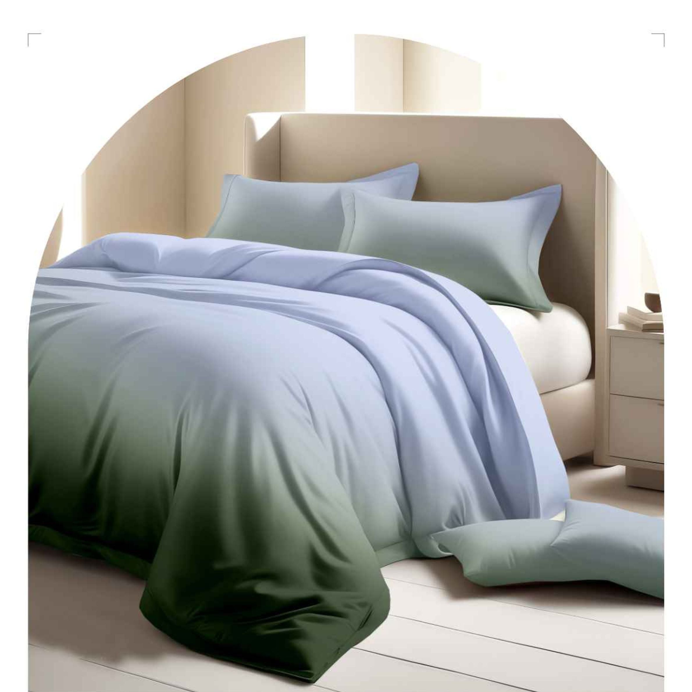 Nature Inspired Ombre Shaded King Size Bedsheet – 250 TC Pure Cotton