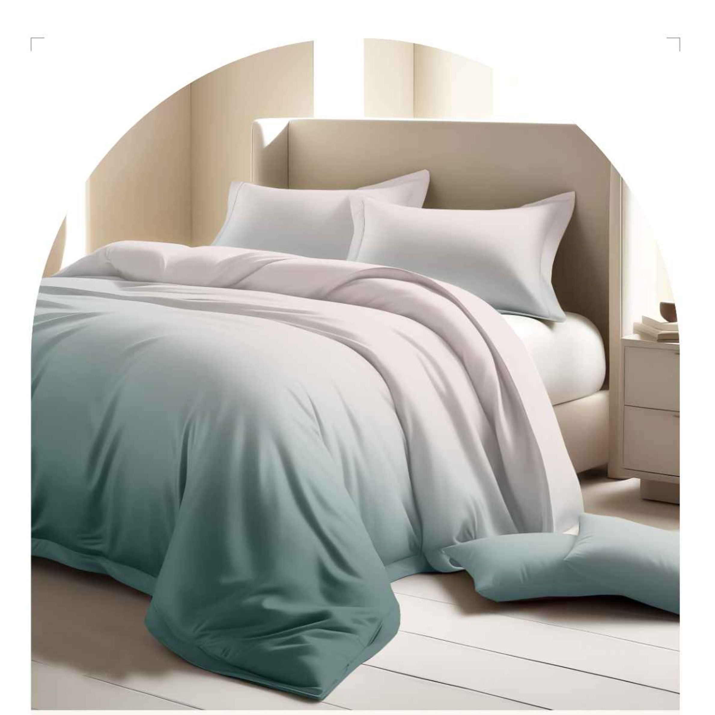 Nature Inspired Ombre Shaded King Size Bedsheet – 250 TC Pure Cotton