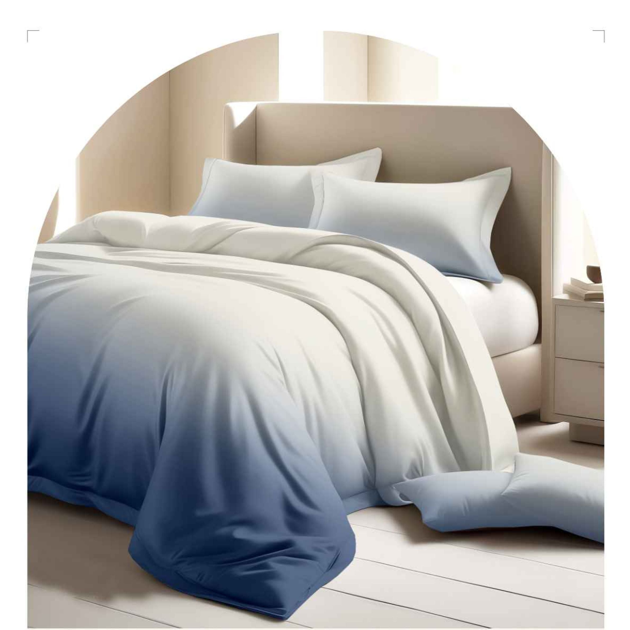 Nature Inspired Ombre Shaded King Size Bedsheet – 250 TC Pure Cotton