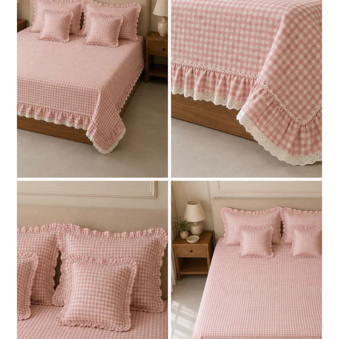 Lulu Gingham Check Quilted Bedcover