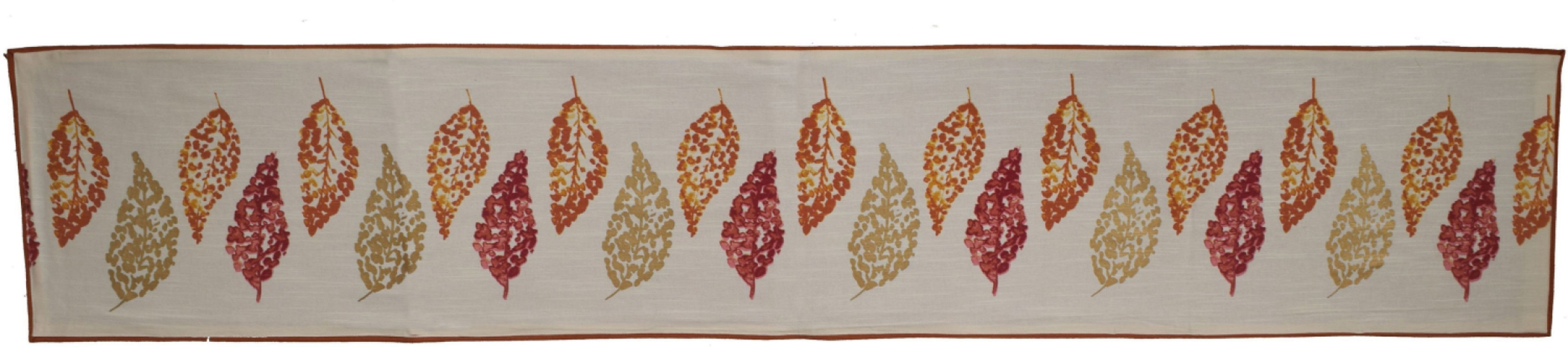 BILBERRY Furnishing By Preeti Grover Beige, Orange 35.56 cm Table Runner (Cotton)