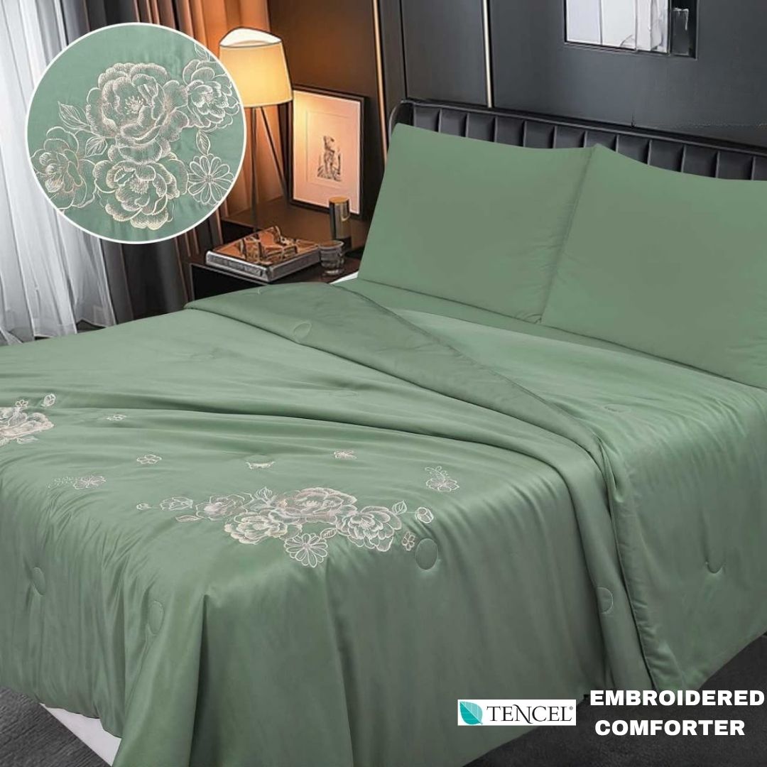 Tensil Silk Embroidered AC Comforter