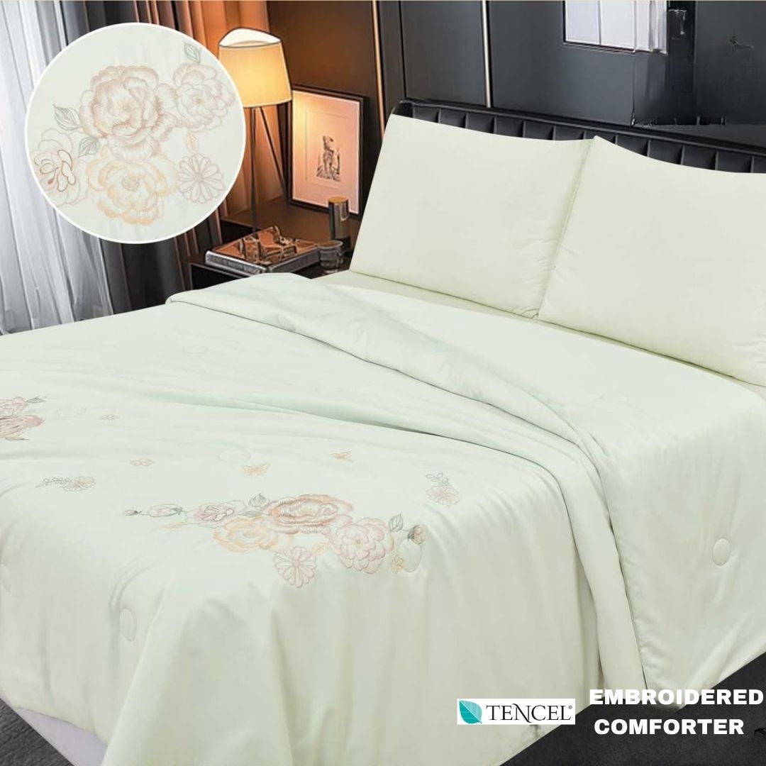 Tensil Silk Embroidered AC Comforter