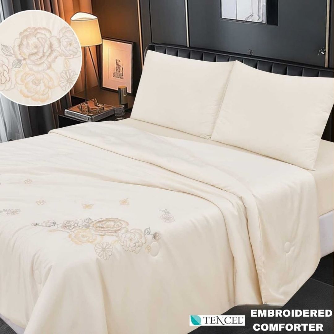 Tensil Silk Embroidered AC Comforter