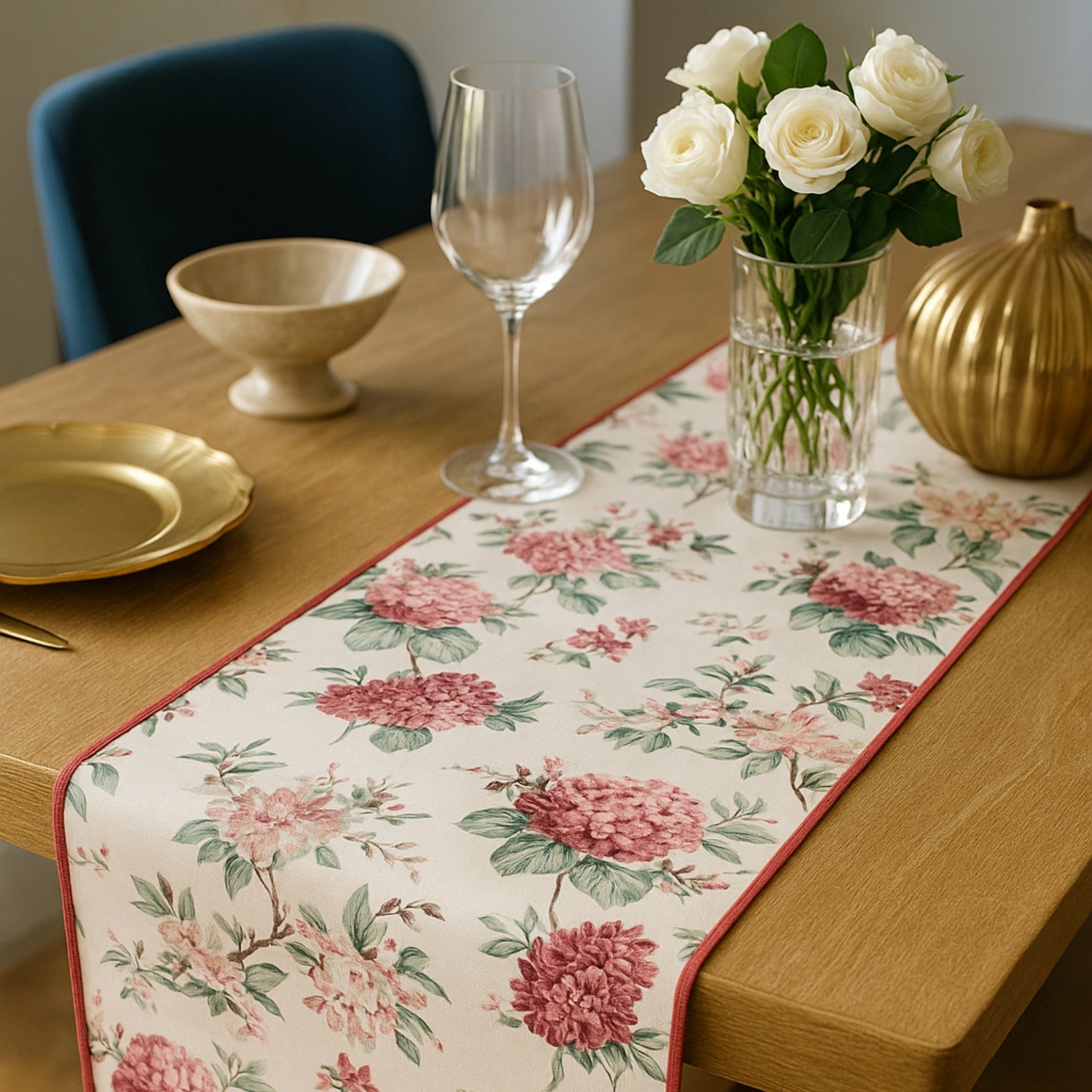 Printed Anti Skid Table Runner for Dining / Center Table Suitable for 4 Seater & 6 Seater