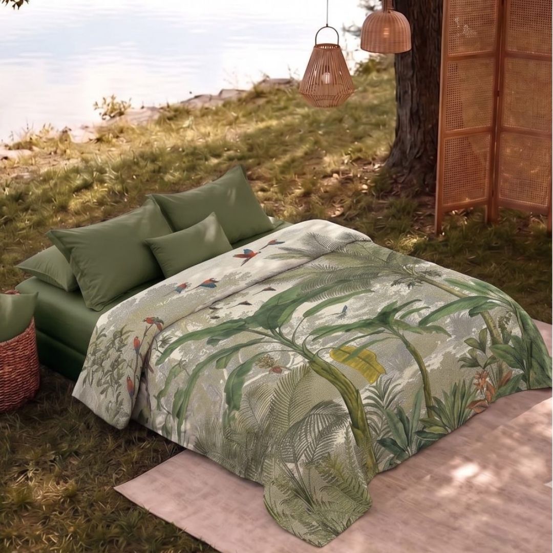 Nature-Inspired Muslin Single Bed Dohar